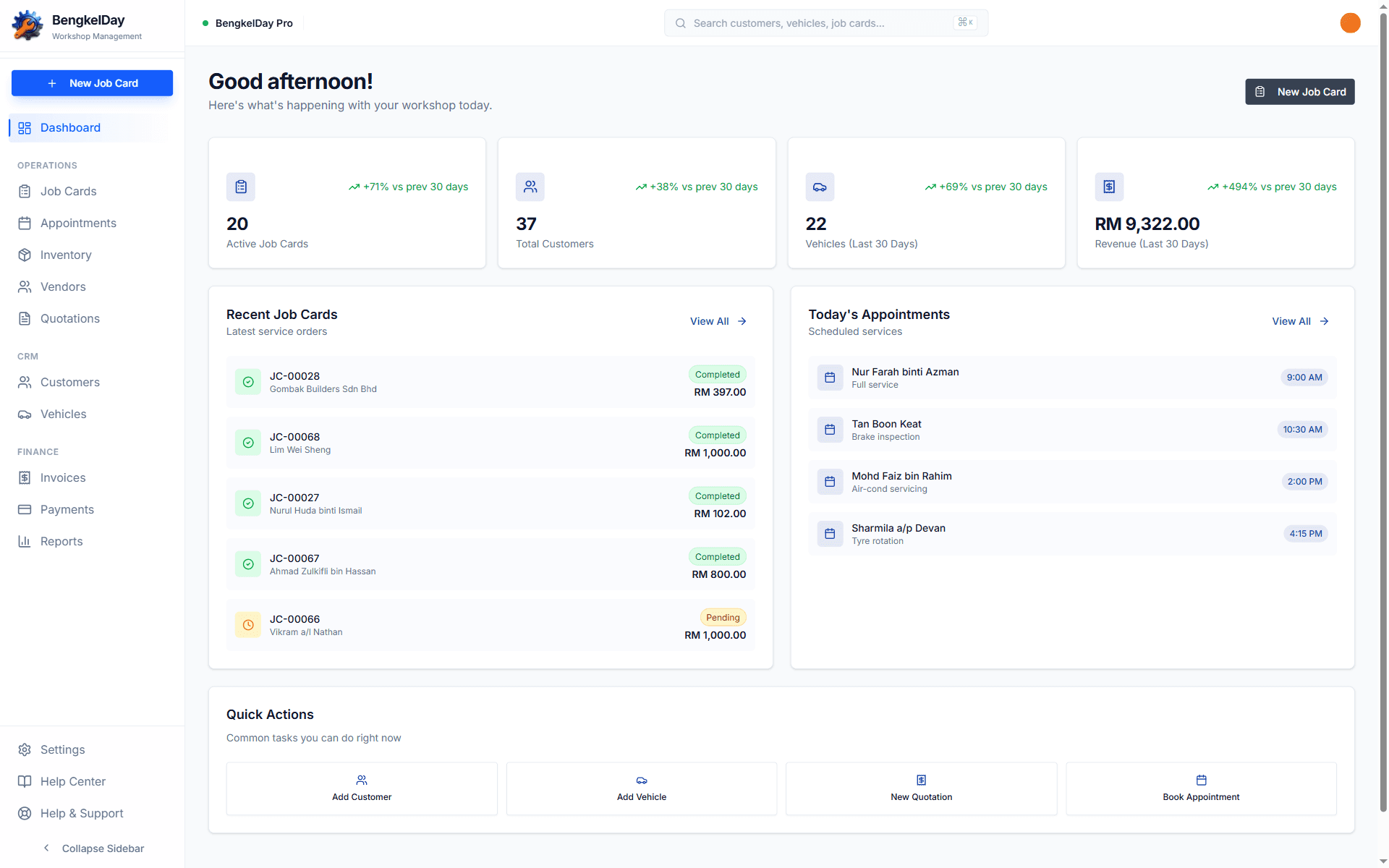 Workshop Management Software for Malaysian Workshops